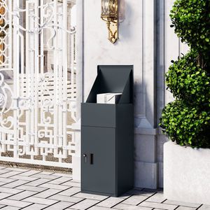 Veehaus® - Lukkee - Pakketbrievenbus - Brievenbus - XXL -Metaal - Antraciet - 37*37*81 cm