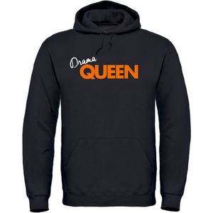 Koningsdag hoodie zwart M - Drama queen - soBAD. | Oranje hoodie dames | Oranje hoodie heren | Oranje sweater | Koningsdag