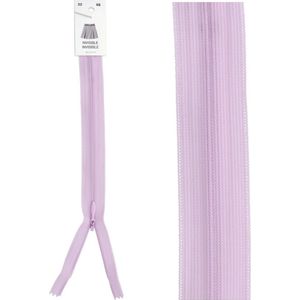 Blinde rits lavendel lila - 22cm - naadverdekte rits voor jurken, blouses, ...