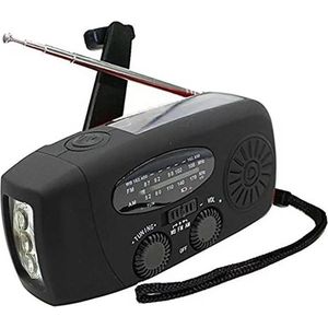 Asaam -2000mah Outdoor Noodradio Draagbare stroomopwekking -Radio Ramppreventie --Led Zaklamp - Power Bank-Solar Hand Crank -Radio AM/FM-radio