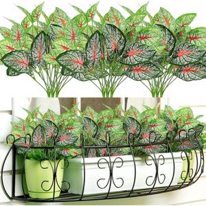 9 bundels Kunstbloemen Kunstbloemen Buiten Weerbestendige Plastic Bloemen Kunstmatige Balkonplanten voor Balkon Box Binnen Buiten Tuin Buiten UV-bestendige Plastic Bloemen