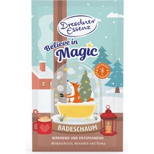 Winter Badschuim Believe in Magic | Winterperzik - Rijstmelk - Tonka | 1x 60g | Badschuim Wintergeur Dresdner Essenz - Speciaal voor de wintermaanden