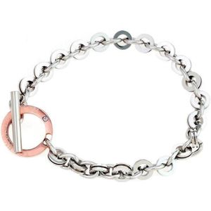 Di Lusso - Armband Vienna - Stainless Steel - Zilver - Rosé - Dames - 18 cm