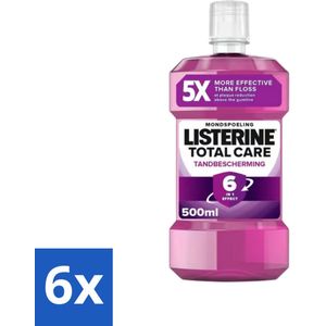 Listerine – Mondwater – Total Care – Tandbescherming – 500 ml - Voordeelverpakking - 6 stuks