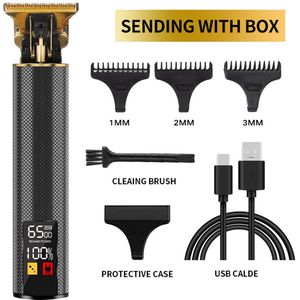 Draadloze tondeuse in retrostijl, draagbare USB-snellaadbare tondeuse, elektrisch scheerapparaat, professionele kapper.