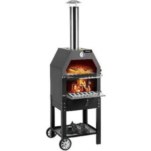 Luxe BBQ - Pizza oven - 2-in-1 - Houtoven - Pizzasteen - Houtskool BBQ - 45.8 x 46.4 x 141.8 cm