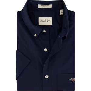 Gant casual overhemd korte mouw donkerblauw