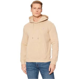Guess - Hoodie - Beige - Uniseks - Met Mini Driehoekslogo