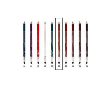 Easy Paris - Lippotlood en Oogpotlood - Extra Waterproof - Licht Bruin - Met puntenslijper en smudger/vervager - Nummer 038 - 1 Stuks