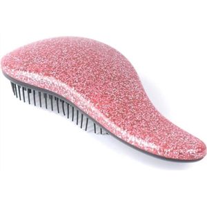 *** Anti klit Borstel Hairbrush - Roze Glitter - Haarverzorging Kapsalon - Haarborstel -Compact en handig in gebruik - Voor moeiteloos glad en glanzend haar - van Heble® ***