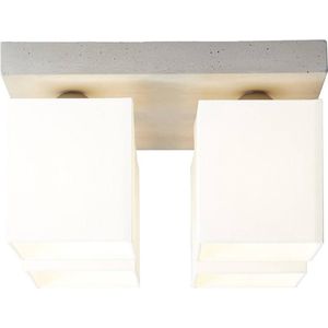 BRILLIANT lamp Monty plafondlamp 4-lichts beton / wit | 4x A60, E27, 40W, geschikt voor normale lampen (niet inbegrepen) | Schaal A ++ tot E | Gemaakt in Europa
