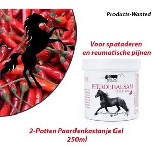 2-Potten Paardengel Chili Gel Pullach Hof 250ml voor Spieren en Gewrichten - Snel werkend - Pijn verlichtend