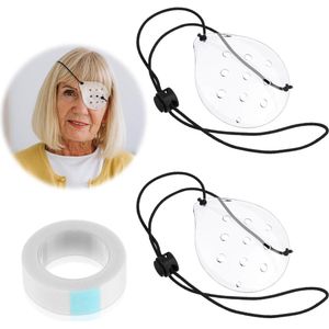 Brenzoos - Set van 2 transparante geventileerde plastic ooglapjes met verstelbare riem voor oogchirurgie - cataract operatie - oogschild voor postoperatief herstel