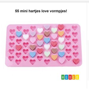 *** 55 mini Hartjes Bakvorm - Siliconen Bakvormen - 55 Mini Hartjes - Bak Vorm - ijsklontjes Vorm - van Heble® ***