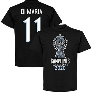 Argentinië Copa America 2021 Winners Di Maria 11 T-Shirt - Zwart - Kinderen - 128