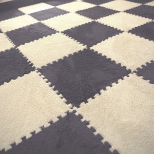 Pluche tapijttegel - Antraciet - Tapijttegel - Vloer - Kinderkamer - 10 stuks