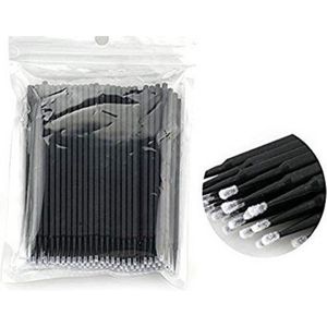 Jumada's - 100stuks Wegwerp Microbrushes zwart - voor Wimper Extensions - Uitbreiding, Verwijderen, Wattenstaafje & Borstel Tool - Lichtblauw