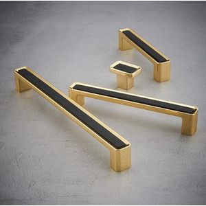 Moderne Zwarte en Gouden Ladegreep Deurkruk Set voor Keuken, Badkamer en Kasten