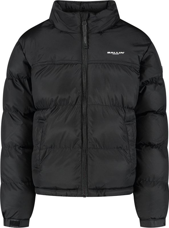 Ballin Amsterdam - Junior Ripstop Puffer Jacket - Zwart - Regular Fit