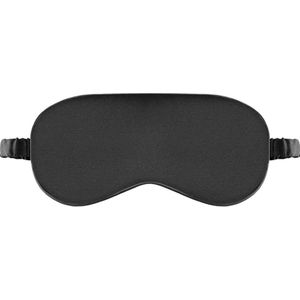 Zijden Slaapmasker Natuurlijke Zijde Verstelbare Riem - Comfortabele Slaap Oogafdekking met Zak (Zwart)