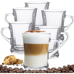 Luxe Latte Macchiato Glazen - Cappuccino Glazen - Koffieglazen - Theeglazen - 250 ML - 6 Stuks