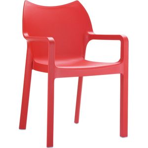 Alterego Design terrasstoel 'VIVA' uit rode kunststof