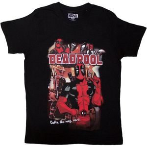 Marvel - Deadpool Outta The Way Nerd Heren T-shirt - L - Zwart