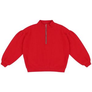 Zoe zip sweater rood 110-116