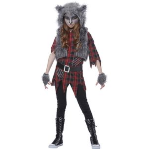 CALIFORNIA COSTUMES - Geruite weerwolf outfit voor meisjes - 148 (10-12 jaar)