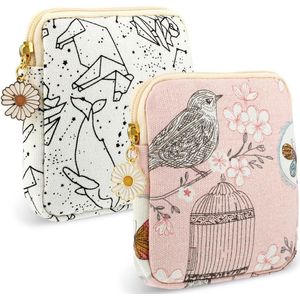 Opbergtas voor maandverband - Leuke menstruatiezakken voor meisjes - Set van 2 .