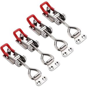 Verstelbare tuimelklemmen metalen hendel sluiting spansluiting kistsluiting - Zilver - Voor kratten kisten dozen kast lade deur raam