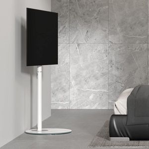 FITUEYES - Design TV-meubel Wit - TV-meubel voor 32 tot 60 inch - In hoogte verstelbaar - Draaibaar TV-meubel met luxe design - Maximaal VESA 400 x 400
