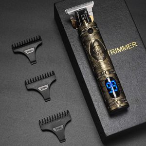 Baardtrimmer - Tondeuse voor Heren - Baardtrimmer Kit - Bodygroomer Mannen - Led Display - Draadloos - Oplaadkabel Inbegrepen - Roestvrij Staal - Goud
