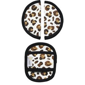 Gordelbeschermer voor Baby - Universele Gordelhoes geschikt voor vele merken - Gordelkussen voor Autostoel Groep 0 - Panter - Leopard - Bruin