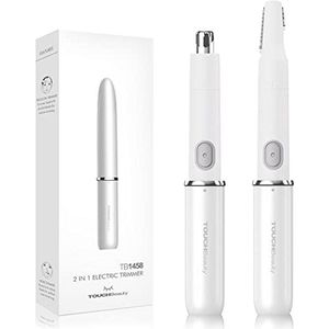 2-in-1 elektrische haartrimmer voor dames en heren - ideaal voor wenkbrauwen, neus- en oorhaar
