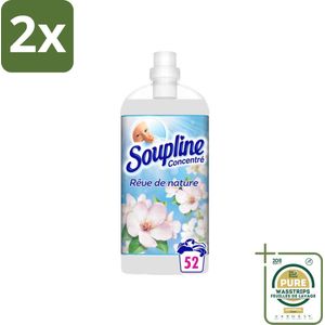 Soupline - Wasverzachter - Bloemengeur - 52 Wasbeurten - 1.3L - Voordeelverpakking - 2 stuks - Wasmiddel - Zachtheid