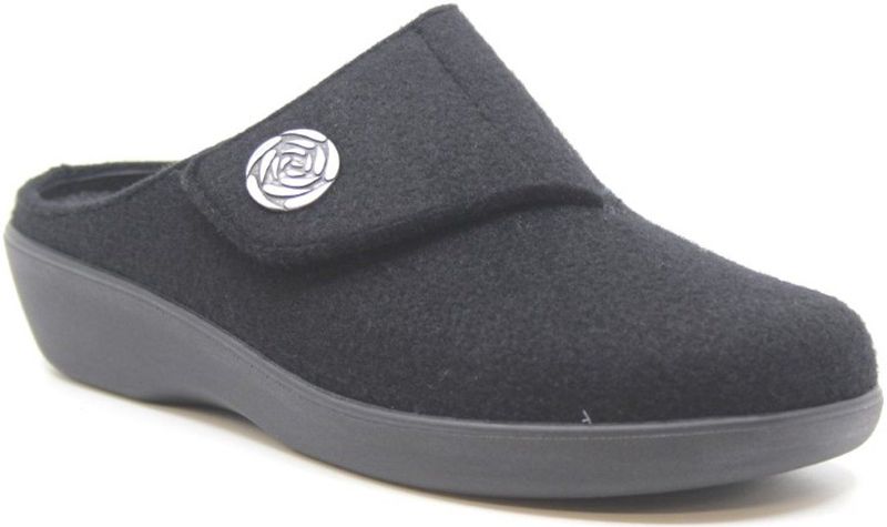 Berkemann - Teresa - Pantoffel - Zwart - Wolvilt - Wijdte H