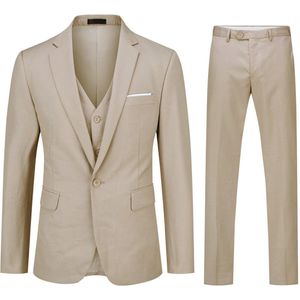 Allthemen Heren 3-Piece Suit - Heren casual pak voor zaken - L
