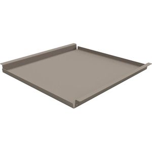 Hocker Dienblad 70x70 Taupe | Vierkant | Aluminium | Buiten & Binnen | Gepoedercoat | Flip Tray