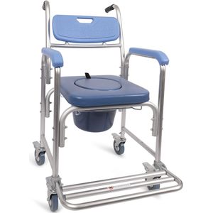 Parvum Move - Toiletstoel - Verrijdbare Poststoel - Met Zitting & Emmer met Deksel - In Hoogte Verstelbare WC Stoel