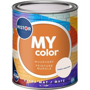 Histor MY Color Muurverf Extra Mat - Reinigbaar - Extra Dekkend - 1L - Fuzzy Unicorn - Beige