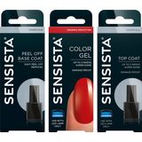 Sensista - Sangria Seduction Peel Off Set - Gellak Voordeelset - Rood - Gel Nagellak voor LED Lamp - 3 Stuks