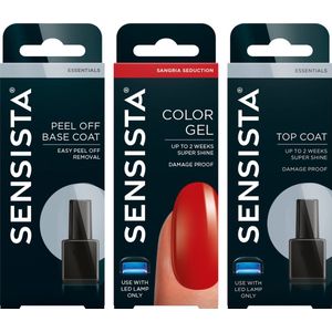 Sensista - Sangria Seduction Peel Off Set - Gellak Voordeelset - Rood - Gel Nagellak voor LED Lamp - 3 Stuks