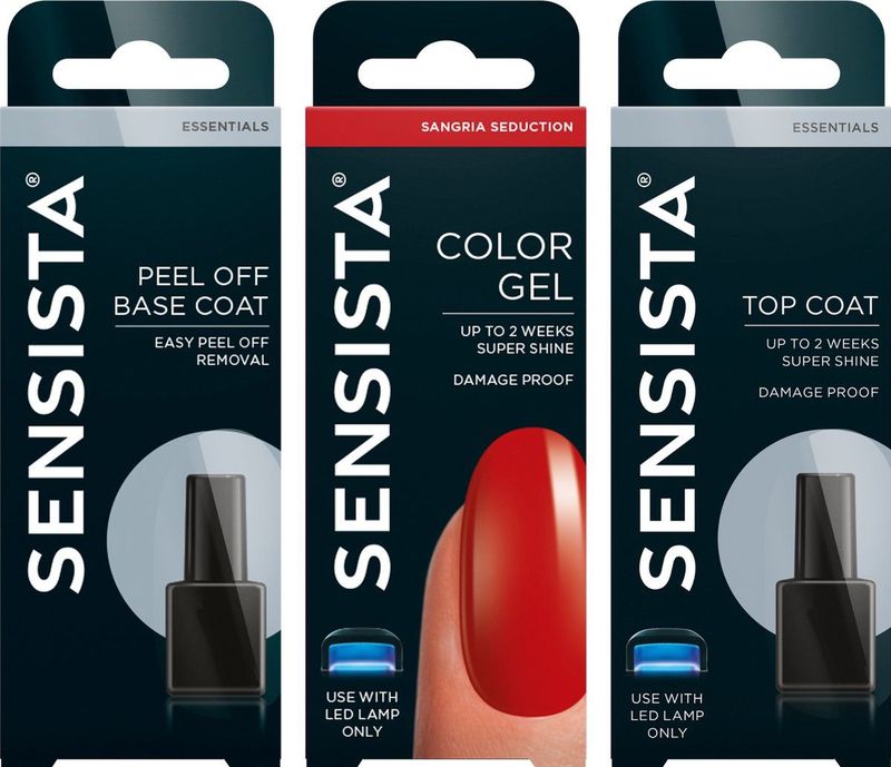 Sensista - Sangria Seduction Peel Off Set - Gellak Voordeelset - Rood - Gel Nagellak voor LED Lamp - 3 Stuks