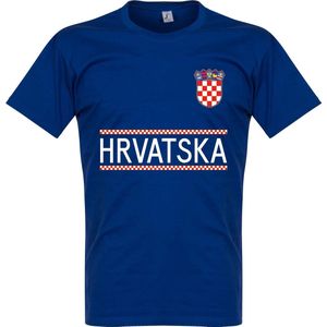 Kroatië Team T-Shirt - Blauw - L