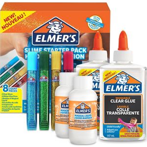 Elmer's starterkit voor lijmslijm | transparante lijm | glitterlijmpennen en slijmactiverende oplossing met Tovervloeistof | 8 stuks slime kit
