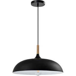 QUVIO Hanglamp Scandinavisch - Lampen - Voor binnen - Plafondlamp - Met 1 lichtpunt - Verlichting - Verlichting plafondlampen - Keukenverlichting - Lamp - Rustieke vorm - Diameter 45 cm - Zwart