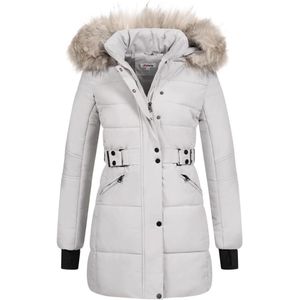 Dames Gewatteerd Jack Winterjas Faux Bontkraag Chunkyrayan