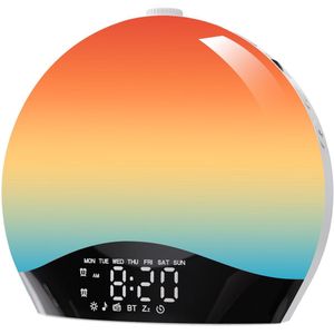 Wake up Light - Lichtwekker - Digitale Wekker - 22 Natuurlijke Geluiden - 17 Gekleurde Lichten