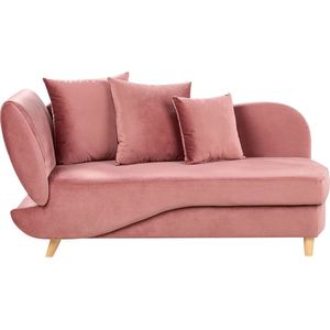Chaise longue fluweel roze linkszijdig MERI II